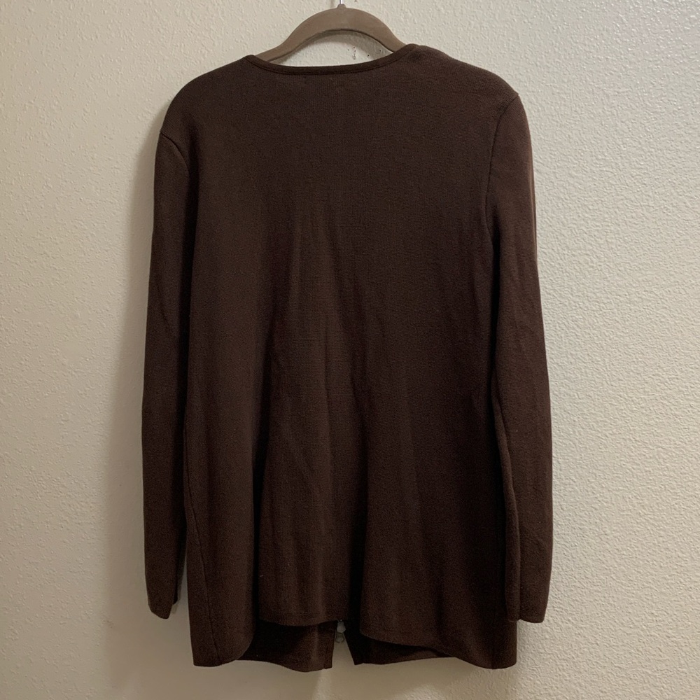 Lauren Ralph Lauren Petite Brown Two Way Cardigan Women’s Size Small Petite - Picture 3 of 8